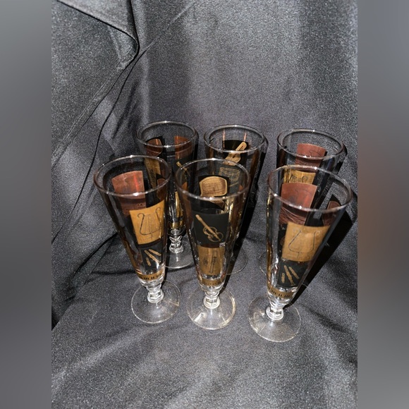 Vintage Music by Muzak Pilsner Beer Glasses set of (6) - Picture 11 of 13